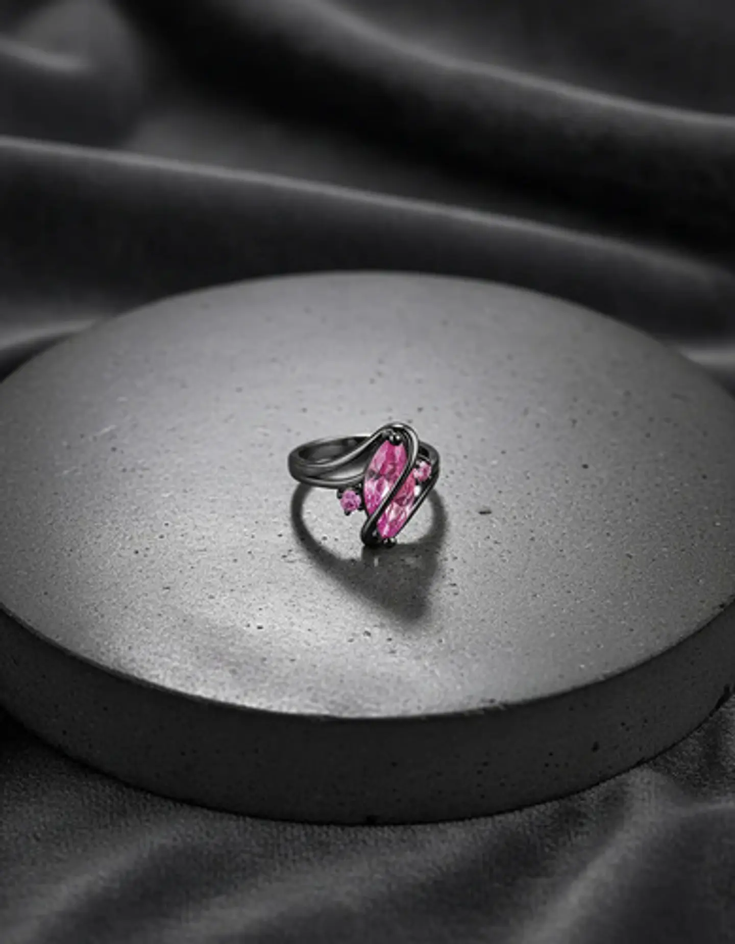 Anillo Vintage Envolvente Negro Para Mujeres Piedra Cz Lujo 30