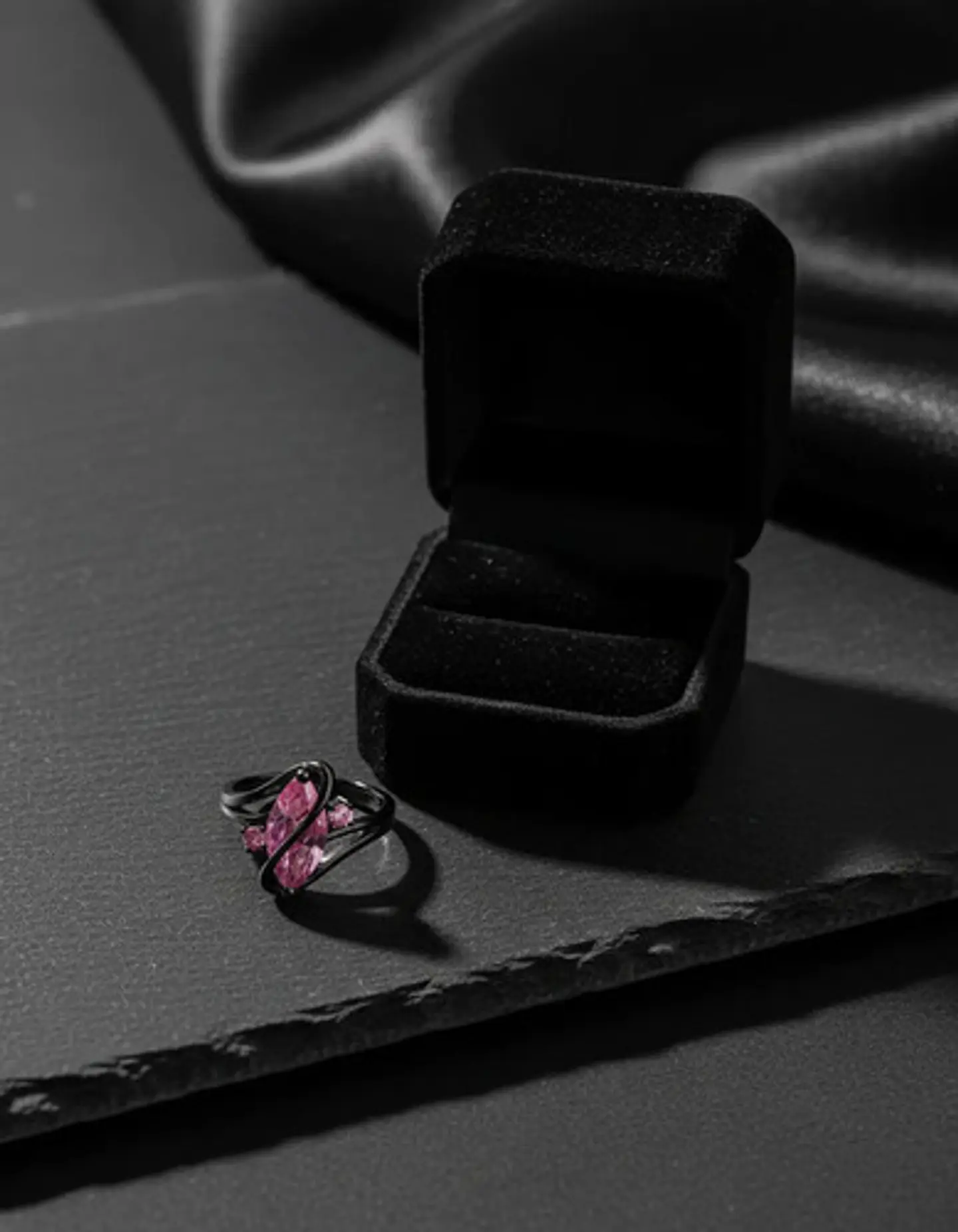 Anillo Vintage Envolvente Negro Para Mujeres Piedra Cz Lujo 32