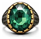 Anillo Moderno Clásico Para Hombres Y Mujeres Piedra Verde - Miniatura 1