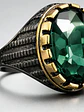 Anillo Moderno Clásico Para Hombres Y Mujeres Piedra Verde - Miniatura 5