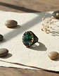 Anillo Moderno Clásico Para Hombres Y Mujeres Piedra Verde - Miniatura 8