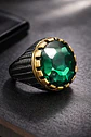 Anillo Moderno Clásico Para Hombres Y Mujeres Piedra Verde - Miniatura 9