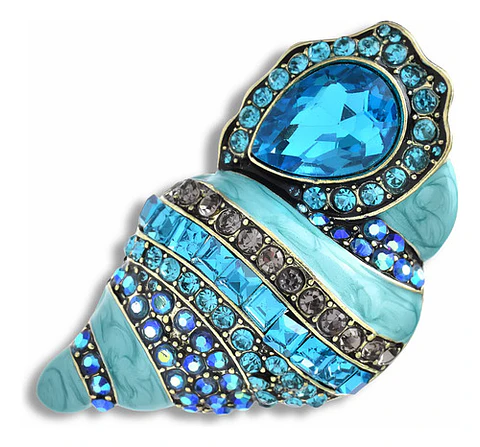 Broche De Alfiler Para Mujeres Caracol Concha Marina Piedras