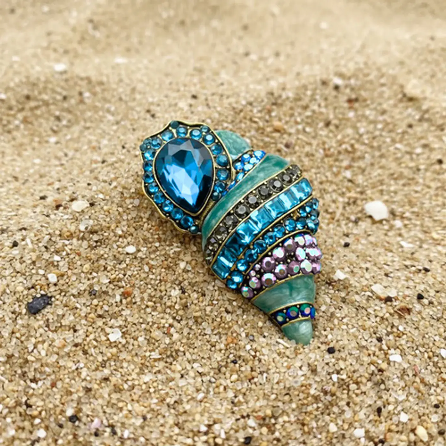 Broche De Alfiler Para Mujeres Caracol Concha Marina Piedras 8