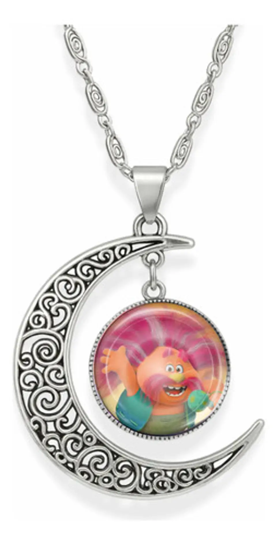 Collar Para Mujer Niñas Dije Luna Con Cabujón Animada Trolls 19