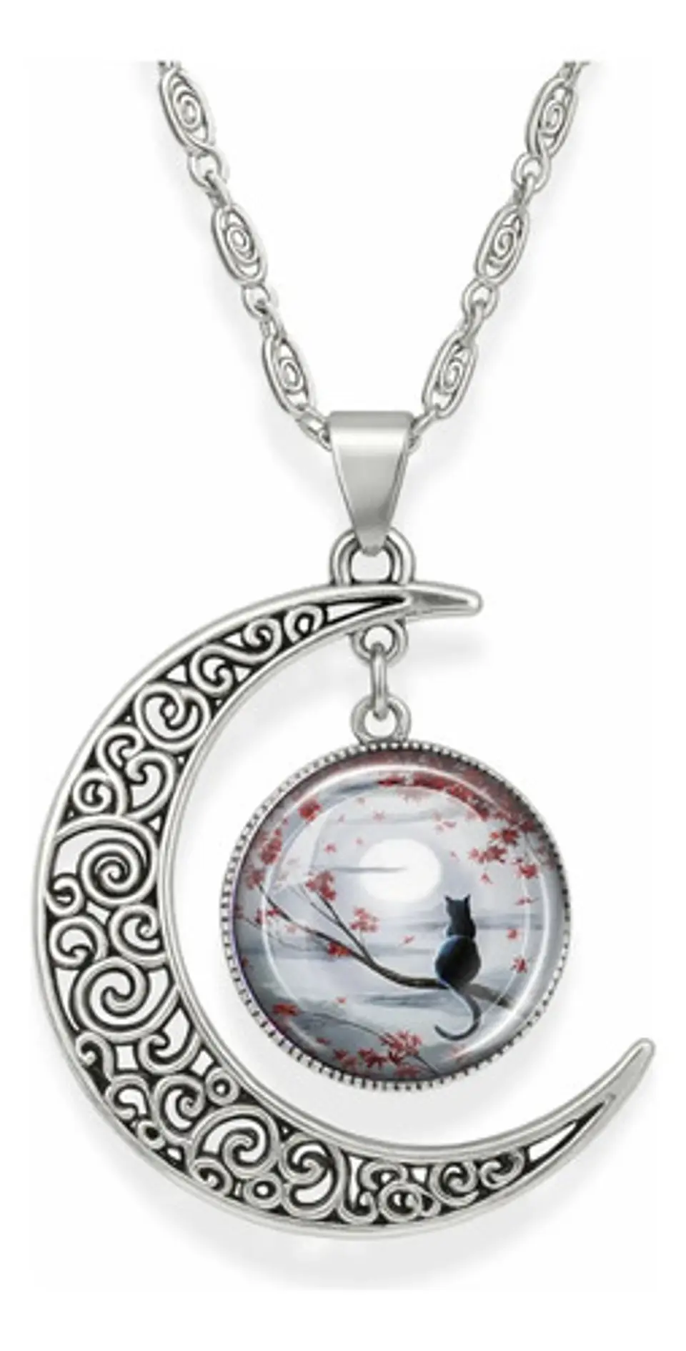 Collar Para Mujer Niñas Dije Luna Con Cabujón Animada Trolls 39