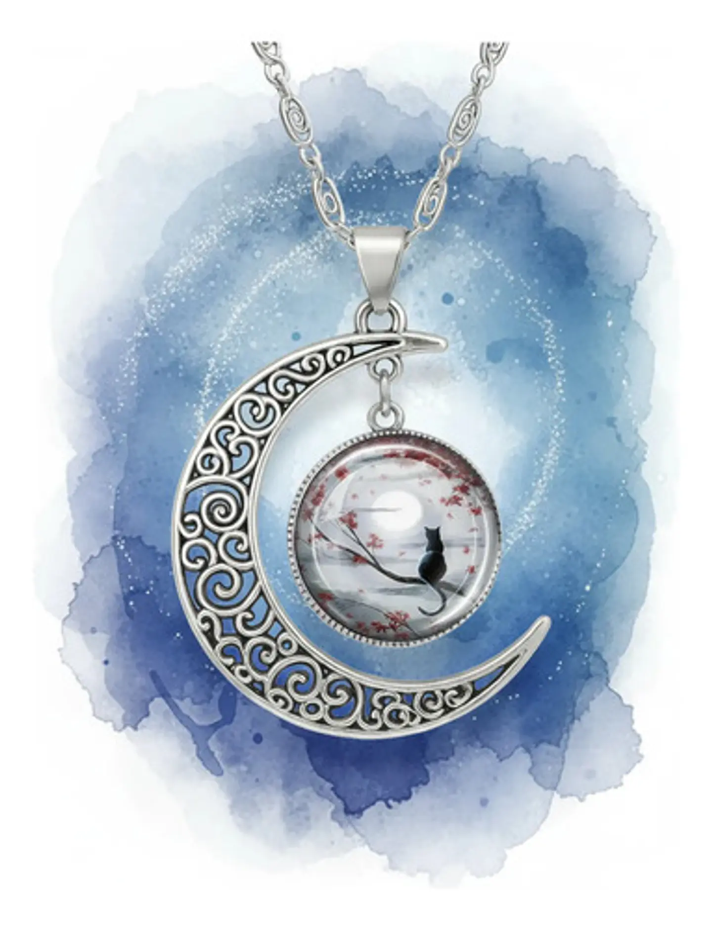 Collar Para Mujer Niñas Dije Luna Con Cabujón Animada Trolls 40
