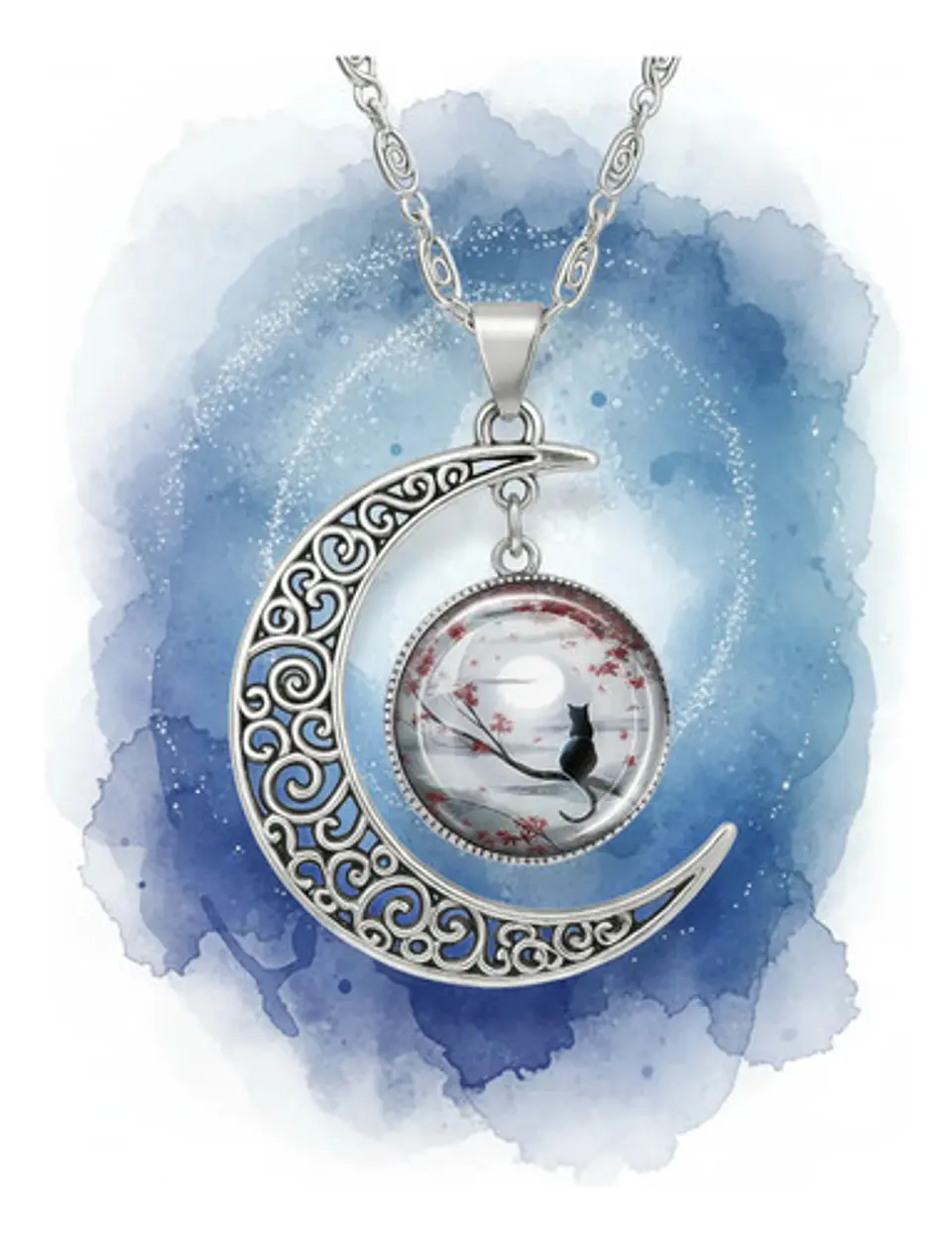Collar Para Mujer Niñas Dije Luna Con Cabujón Animada Trolls 40