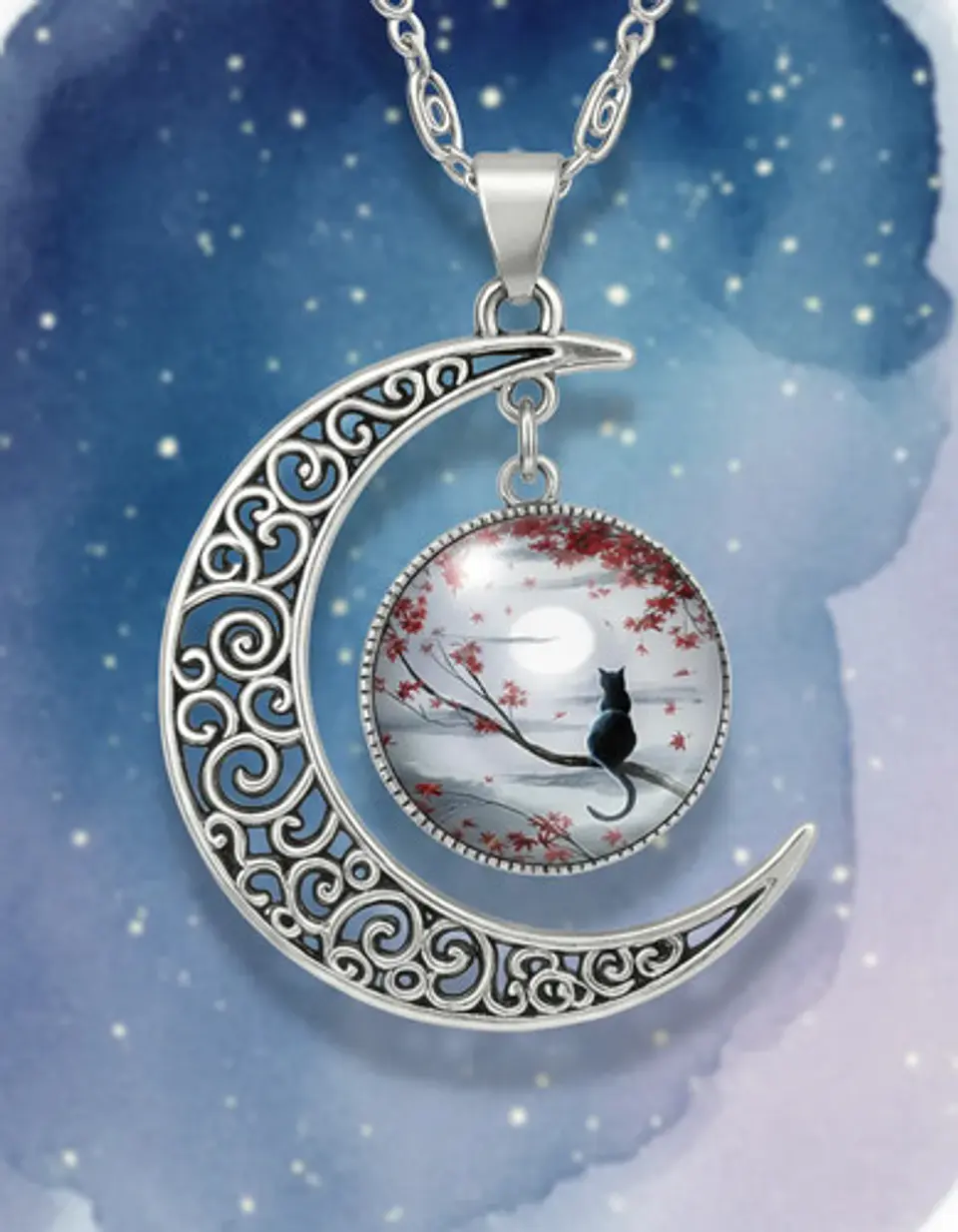 Collar Para Mujer Niñas Dije Luna Con Cabujón Animada Trolls 42