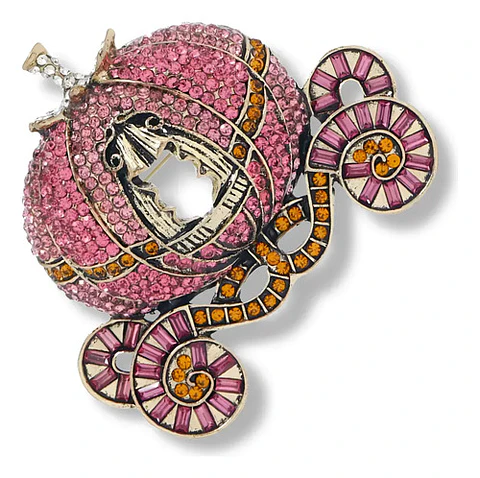 Broche De Alfiler Para Mujeres Carroza Encantada Piedra Cz