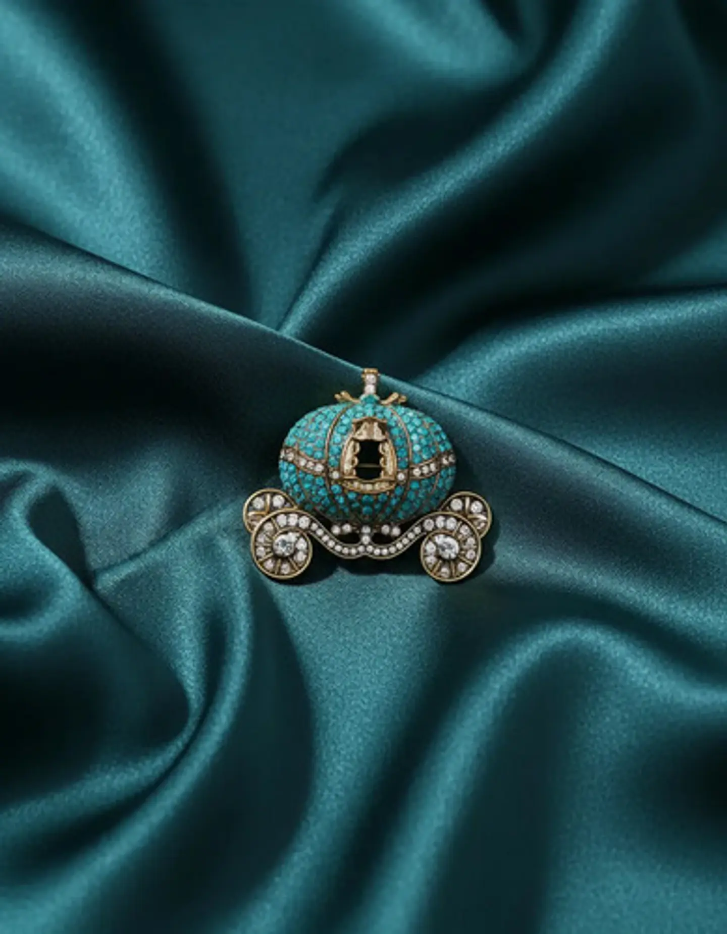Broche De Alfiler Para Mujeres Carroza Encantada Piedra Cz 12
