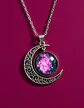 Collar Para Mujer Dije Luna Cabujón Cristal Nebulosa Galaxia - Miniatura 4