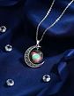 Collar Para Mujer Dije Luna Cabujón Cristal Nebulosa Galaxia - Miniatura 10