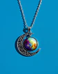 Collar Para Mujer Dije Luna Cabujón Cristal Nebulosa Galaxia - Miniatura 17
