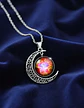 Collar Para Mujer Dije Luna Cabujón Cristal Nebulosa Galaxia - Miniatura 24
