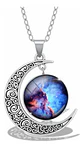 Collar Para Mujer Dije Luna Cabujón Cristal Nebulosa Galaxia - Miniatura 27