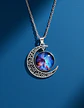 Collar Para Mujer Dije Luna Cabujón Cristal Nebulosa Galaxia - Miniatura 30