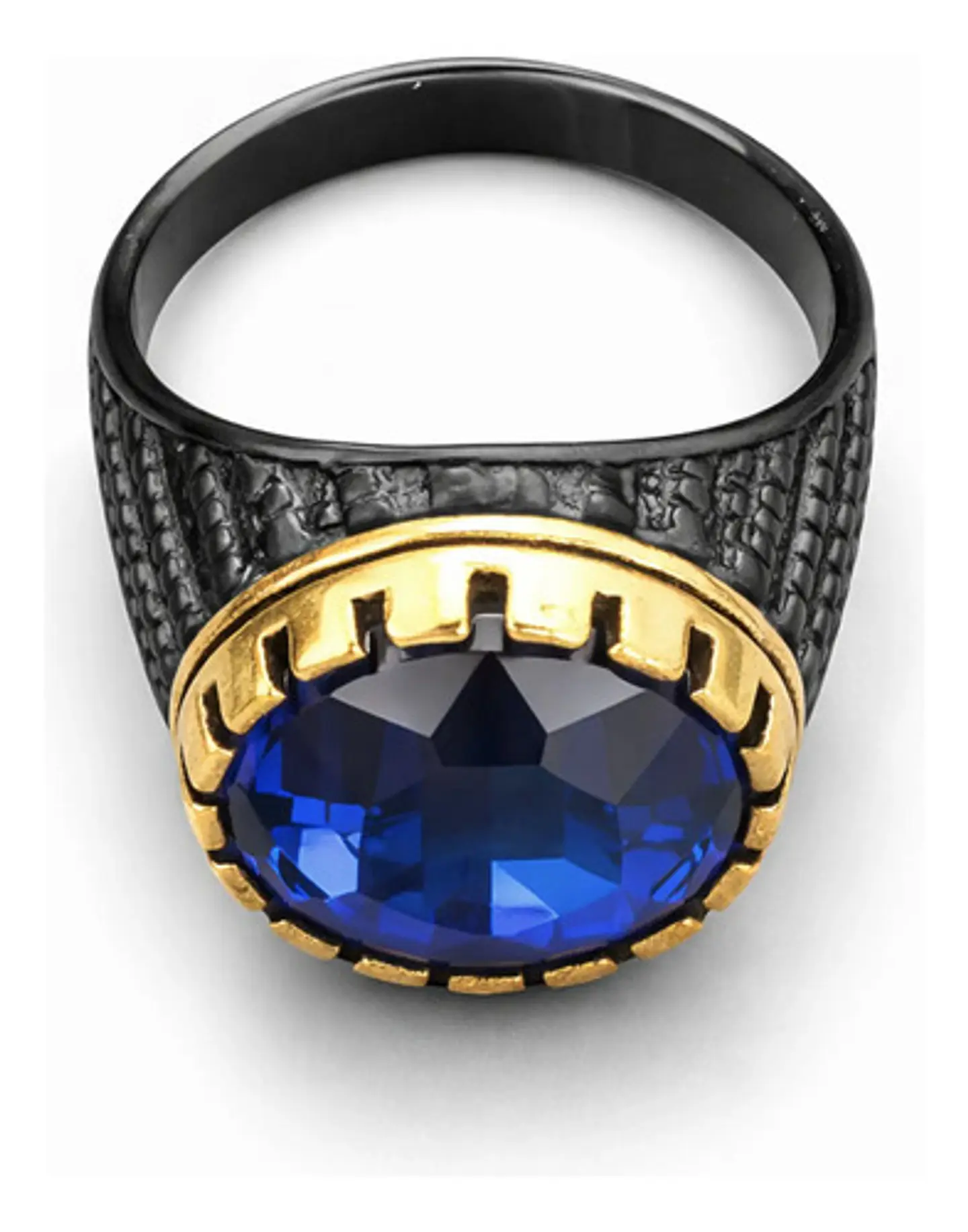Anillo Moderno Clásico Para Hombres Y Mujeres Azul Cz Piedra 4