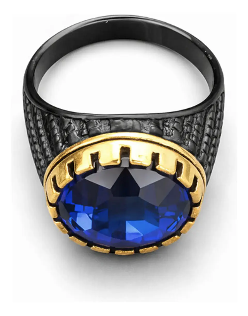 Anillo Moderno Clásico Para Hombres Y Mujeres Azul Cz Piedra 4