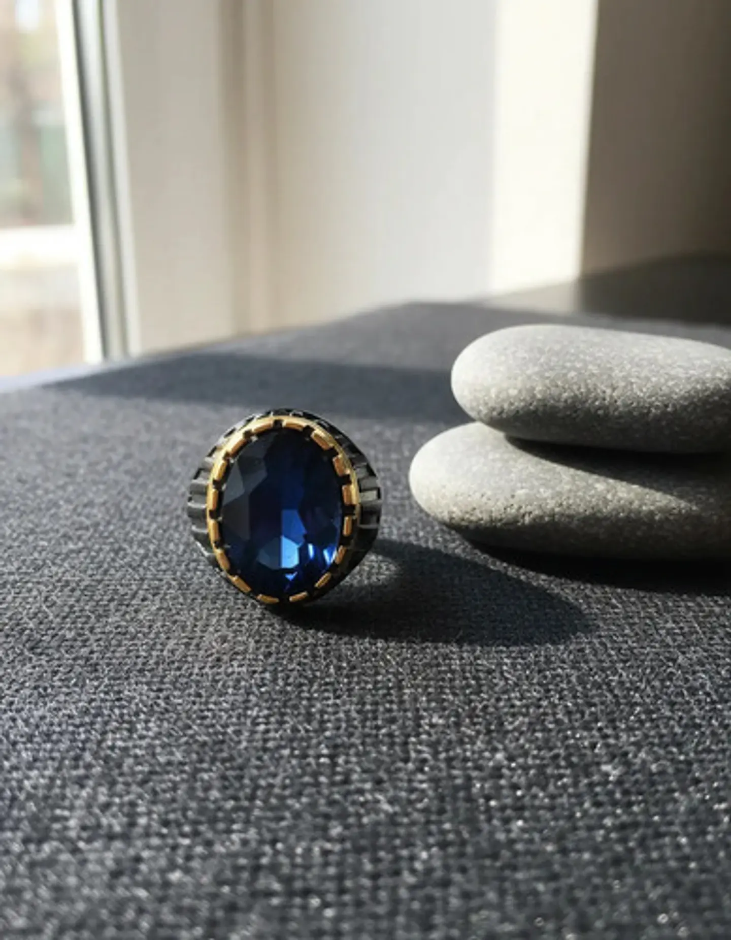 Anillo Moderno Clásico Para Hombres Y Mujeres Azul Cz Piedra 5