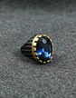 Anillo Moderno Clásico Para Hombres Y Mujeres Azul Cz Piedra - Miniatura 6