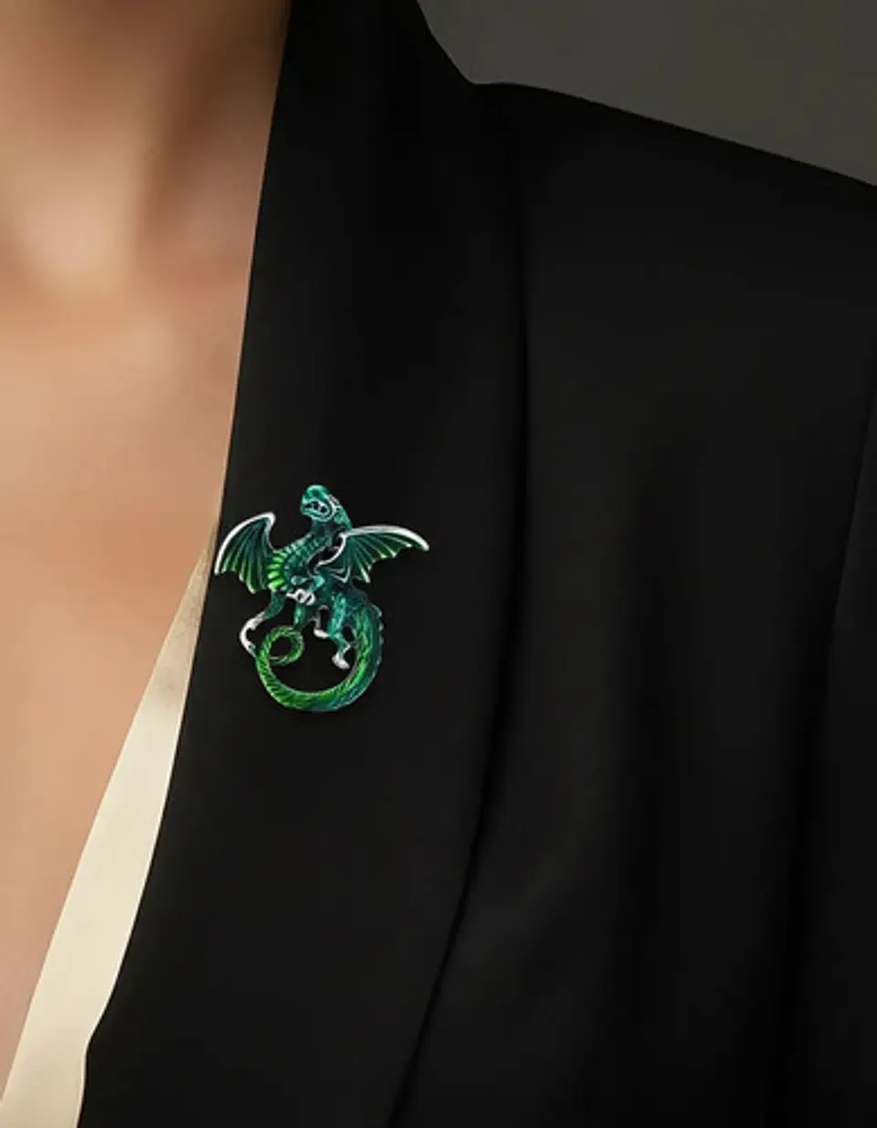 Broche De Alfiler Para Hombre Y Mujer Dragón Vintage Esmalte 5