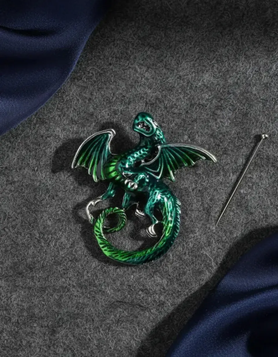 Broche De Alfiler Para Hombre Y Mujer Dragón Vintage Esmalte 9
