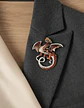 Broche De Alfiler Para Hombre Y Mujer Dragón Vintage Esmalte - Miniatura 13