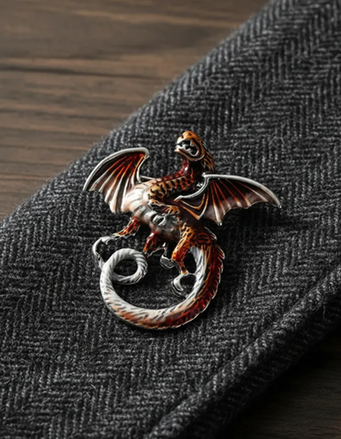 Broche De Alfiler Para Hombre Y Mujer Dragón Vintage Esmalte 14