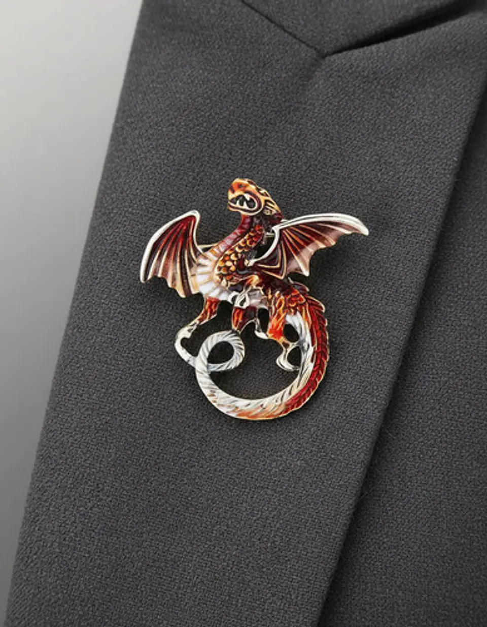 Broche De Alfiler Para Hombre Y Mujer Dragón Vintage Esmalte 15