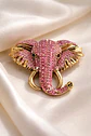 Broche De Alfiler Para Mujeres Elefante Brillante Cristal Cz - Miniatura 6
