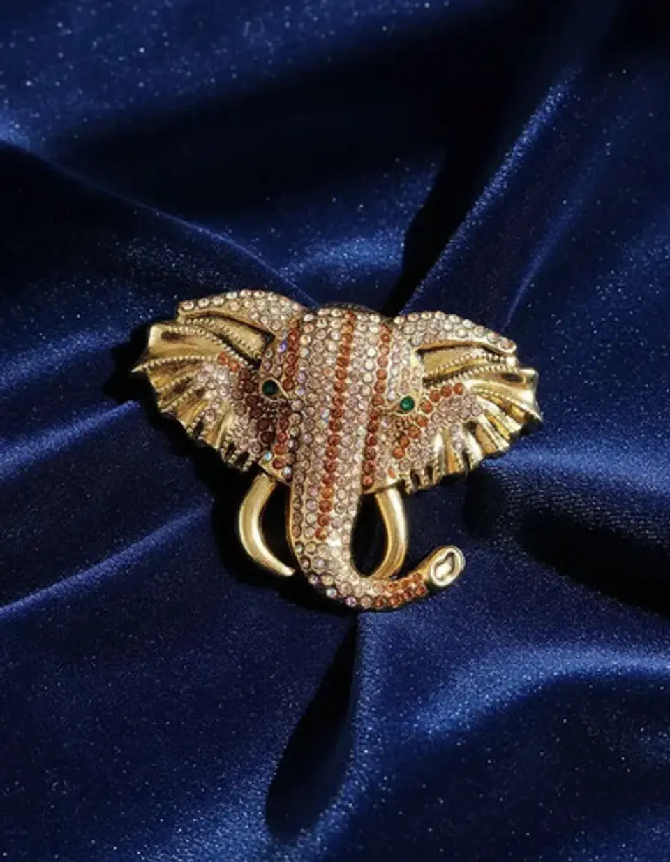 Broche De Alfiler Para Mujeres Elefante Brillante Cristal Cz 15