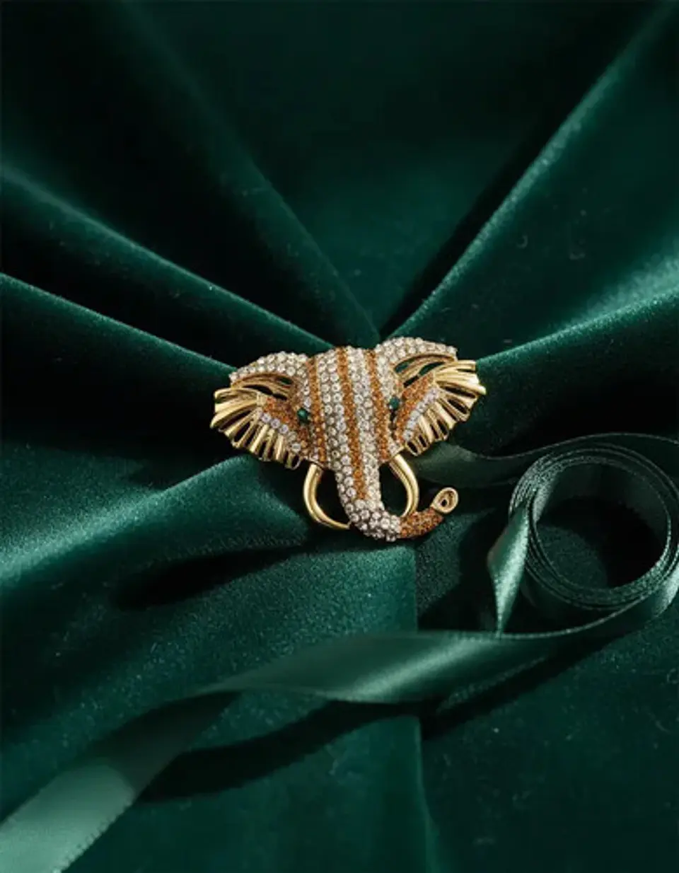 Broche De Alfiler Para Mujeres Elefante Brillante Cristal Cz 17
