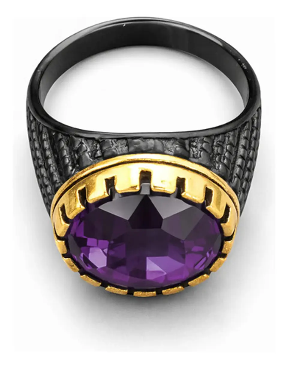Anillo Moderno Clásico Para Hombre Y Mujer Piedra Morada Cz 3