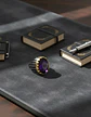 Anillo Moderno Clásico Para Hombre Y Mujer Piedra Morada Cz - Miniatura 6