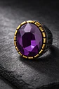 Anillo Moderno Clásico Para Hombre Y Mujer Piedra Morada Cz - Miniatura 7