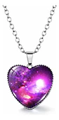 Collar Para Hombres Y Mujeres Dije Corazón Galaxia Nebulosa - Miniatura 1