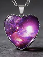 Collar Para Hombres Y Mujeres Dije Corazón Galaxia Nebulosa - Miniatura 4
