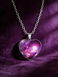 Collar Para Hombres Y Mujeres Dije Corazón Galaxia Nebulosa - Miniatura 6