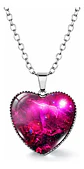Collar Para Hombres Y Mujeres Dije Corazón Galaxia Nebulosa - Miniatura 7