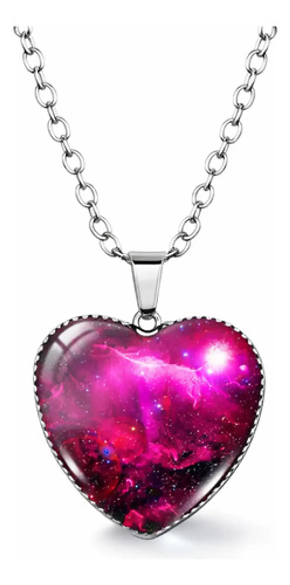 Collar Para Hombres Y Mujeres Dije Corazón Galaxia Nebulosa 7