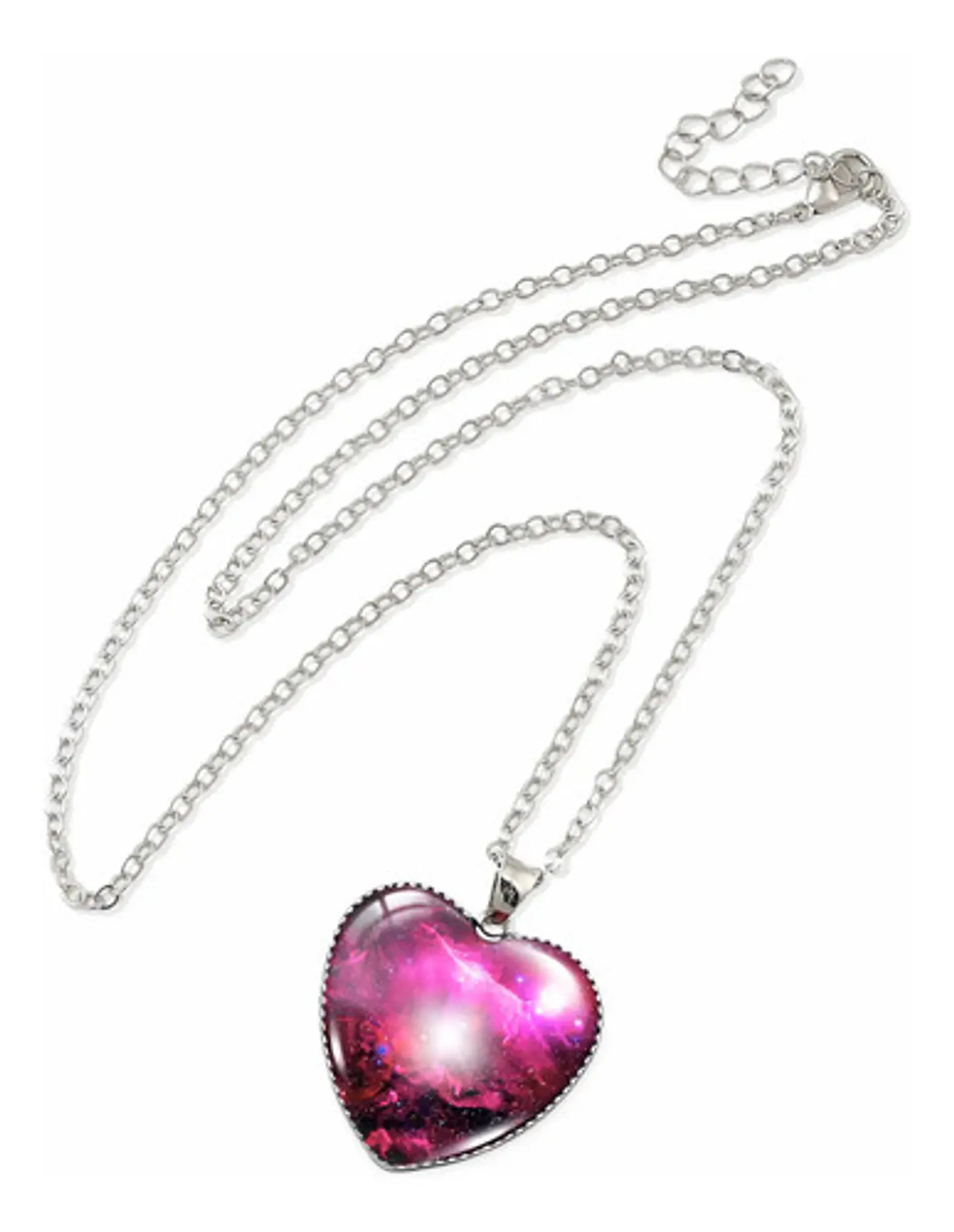 Collar Para Hombres Y Mujeres Dije Corazón Galaxia Nebulosa 9
