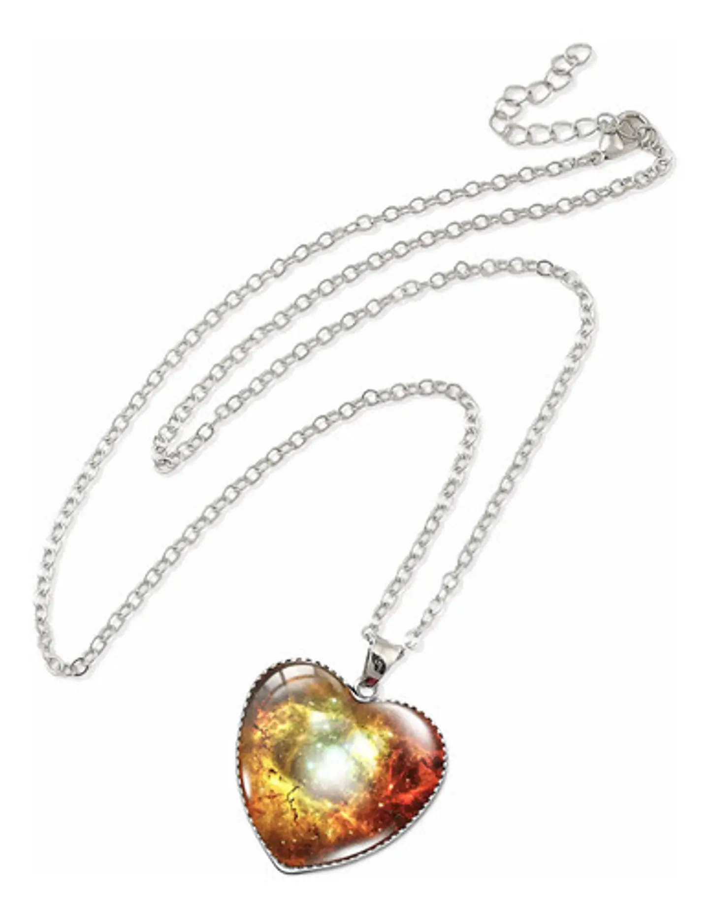Collar Para Hombres Y Mujeres Dije Corazón Galaxia Nebulosa 11