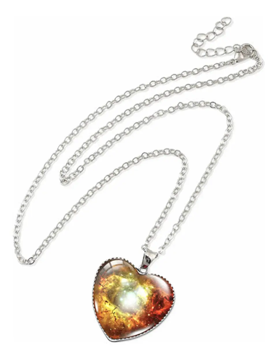 Collar Para Hombres Y Mujeres Dije Corazón Galaxia Nebulosa 11