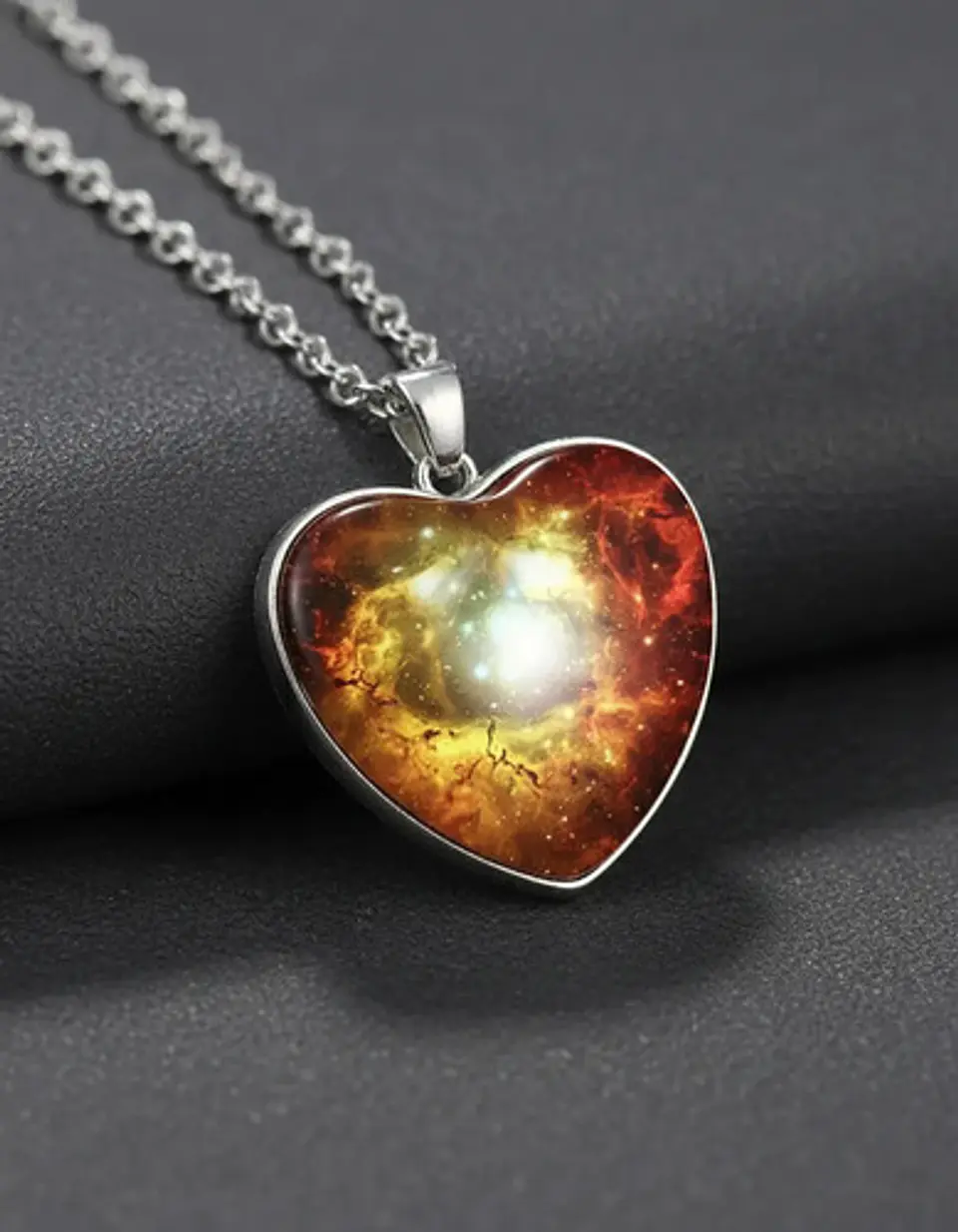 Collar Para Hombres Y Mujeres Dije Corazón Galaxia Nebulosa 15