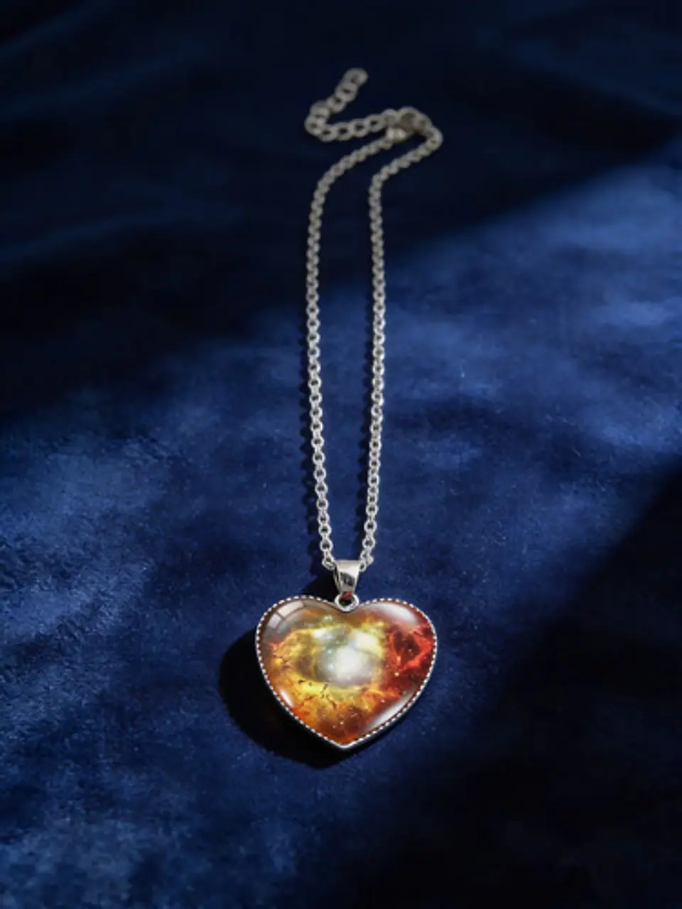 Collar Para Hombres Y Mujeres Dije Corazón Galaxia Nebulosa 16