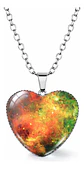 Collar Para Hombres Y Mujeres Dije Corazón Galaxia Nebulosa - Miniatura 17