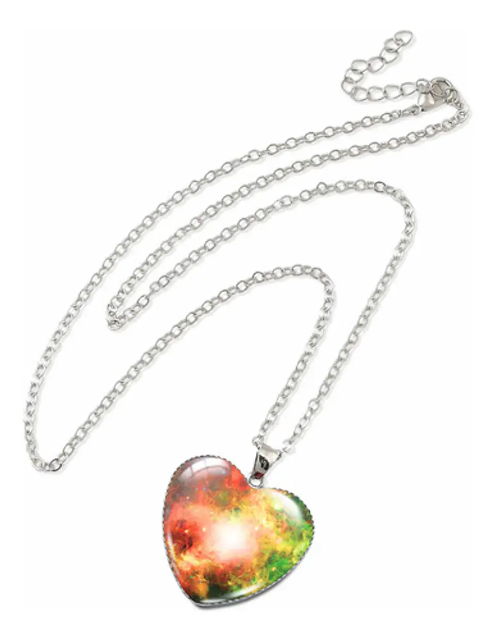 Collar Para Hombres Y Mujeres Dije Corazón Galaxia Nebulosa 18