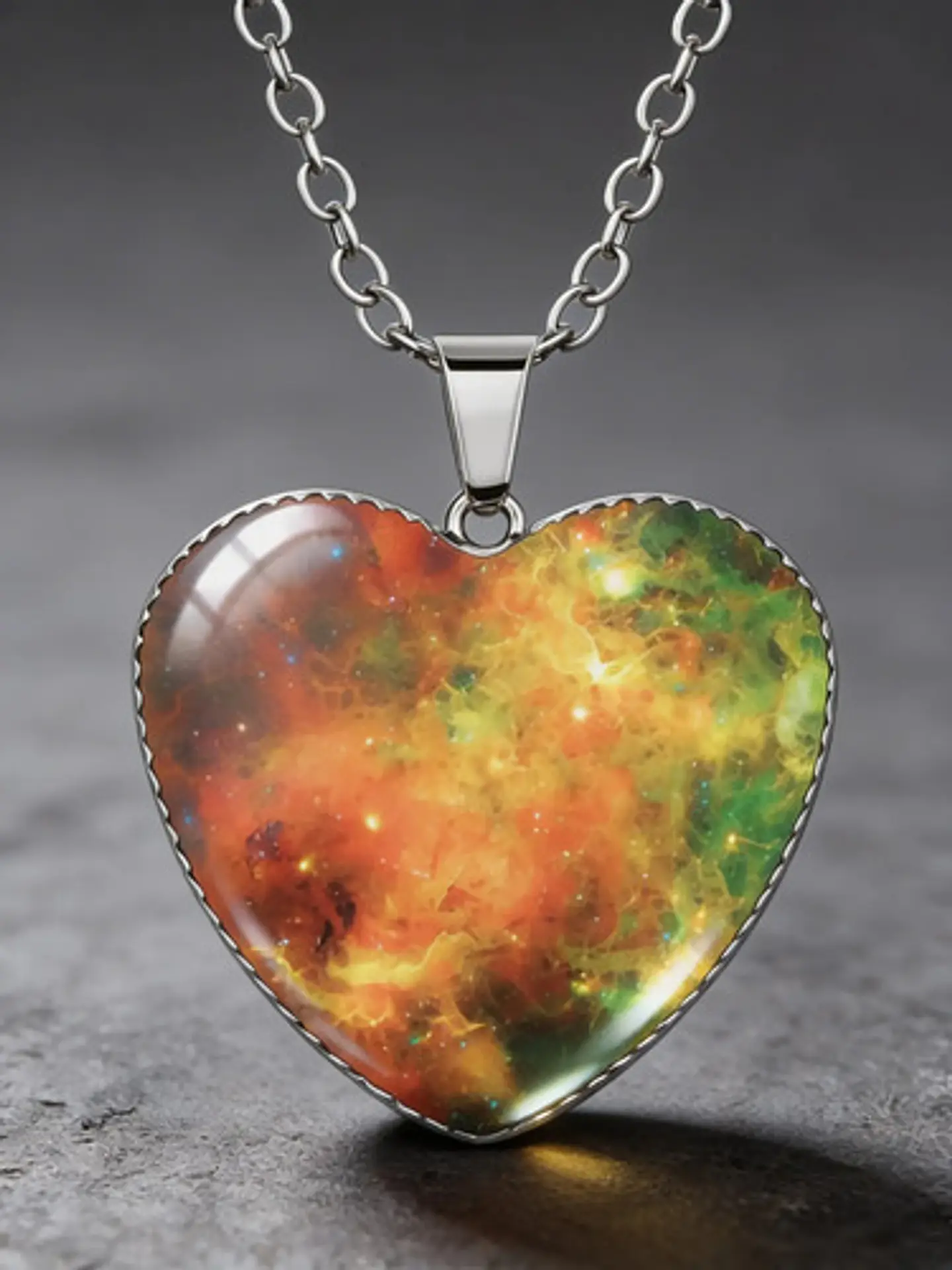 Collar Para Hombres Y Mujeres Dije Corazón Galaxia Nebulosa 20