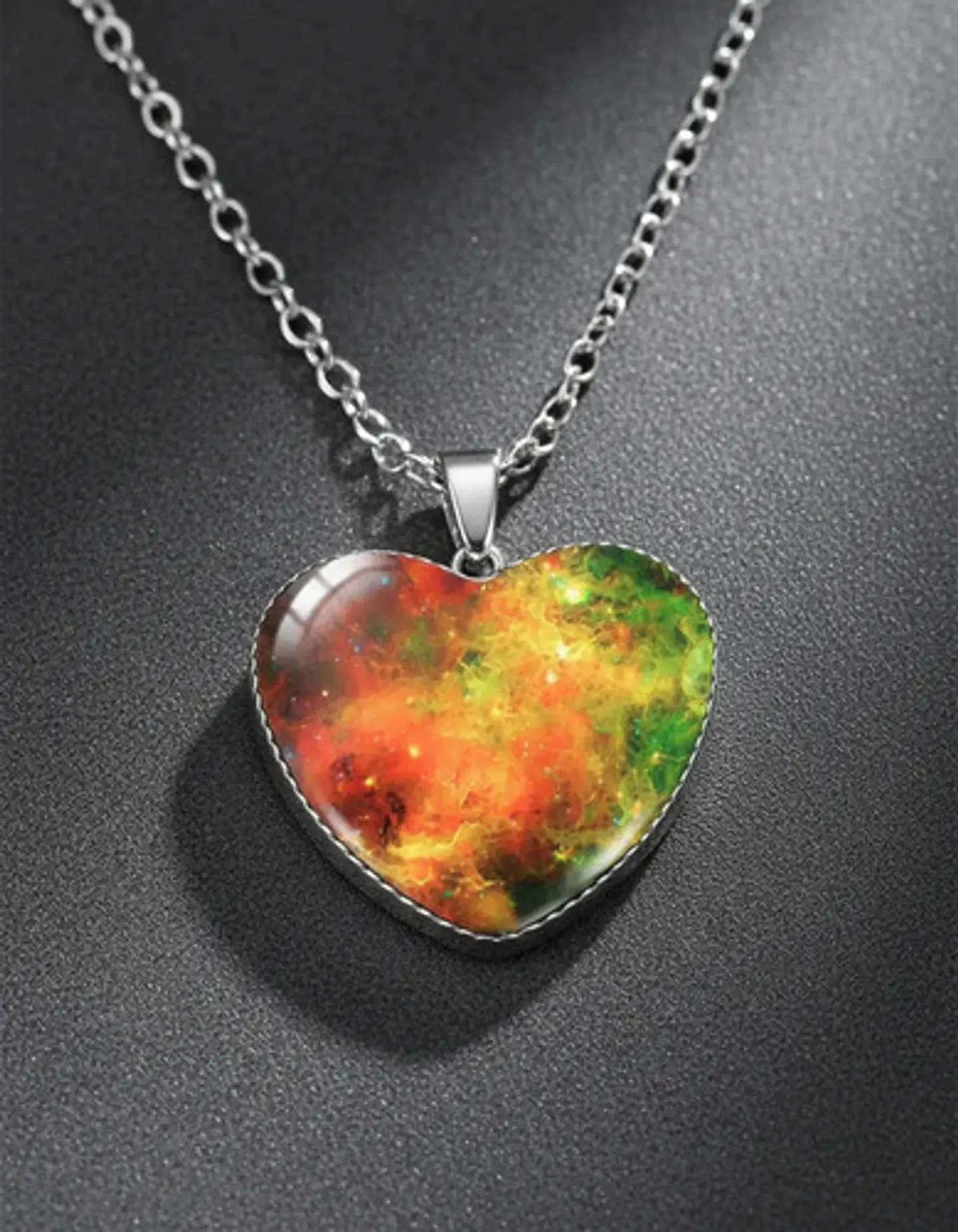 Collar Para Hombres Y Mujeres Dije Corazón Galaxia Nebulosa 21